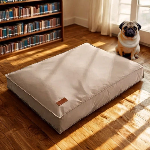 carlin assis prÚs coussin pou chien déhoussable marron clair respiro