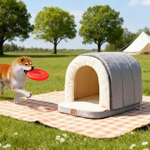 niche pour chien interieur grise a exterieur cosynid