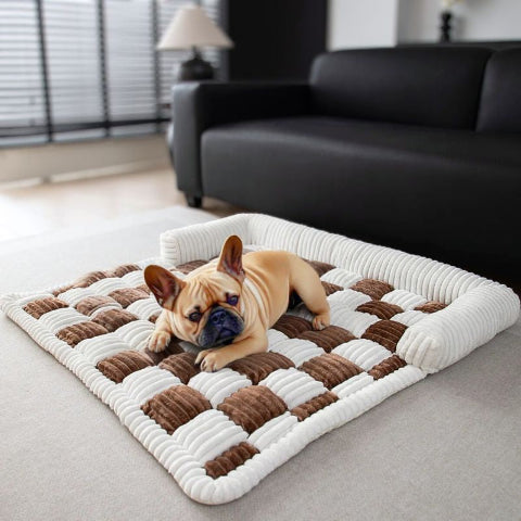 bouledogue français allongé sur lit canapé pour chien polyvalent damio