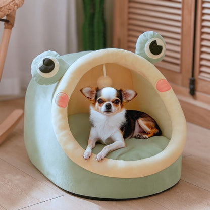 chihuahua allongé dans couchage pour chien antistress coquino