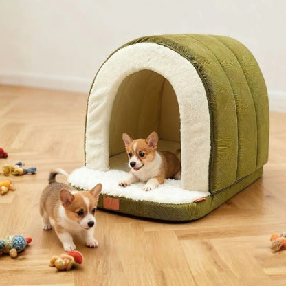 chiots jouent dans niche pour chien interieur verte cosynid