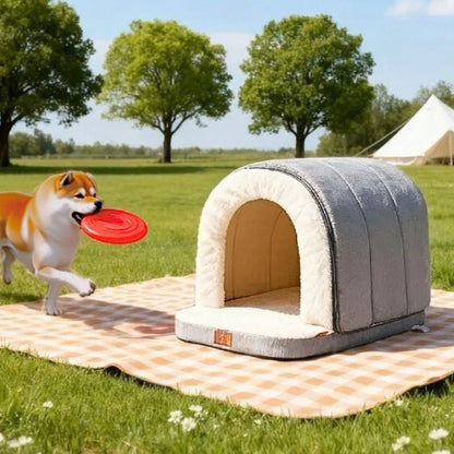 niche pour chien interieur grise a exterieur cosynid