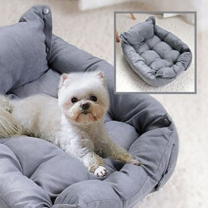 spitz couché sur coussin chien gris clair 3 en 1