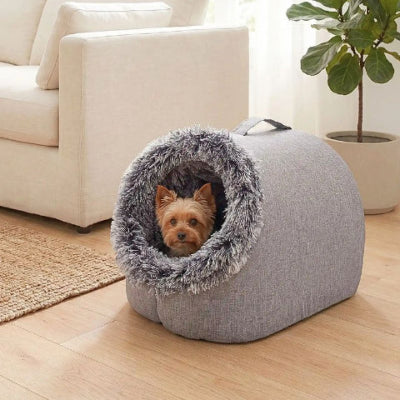 yorkshire terrier dans grotte pour chien bulle thermique cavina